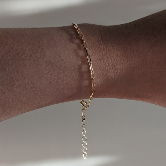 10k Paperclip chain bracelet- "Gentle - give yourself grace" - Picture 7 of 7